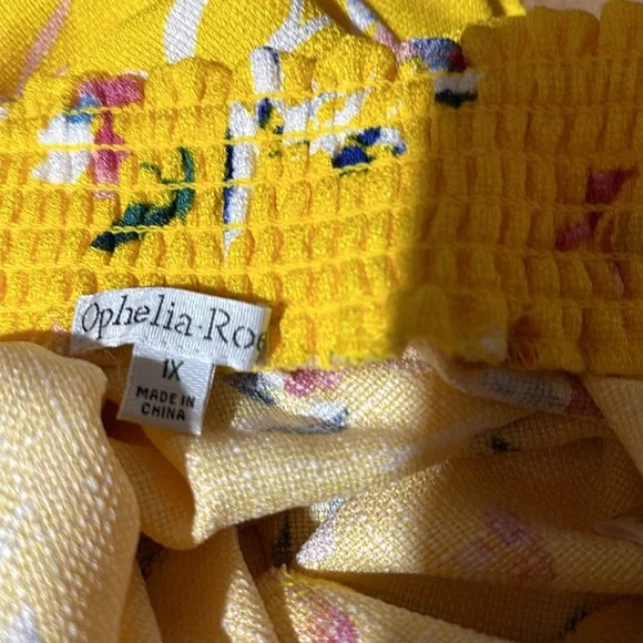 Floral Yellow A-Line Skirt Womans XL - Picture 10 of 11